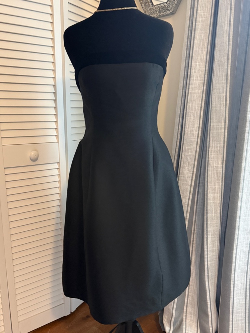 Vintage Oscar De La Renta strapless wool & silk cocktail dress. Pink Label sz 10 - Picture 3 of 16